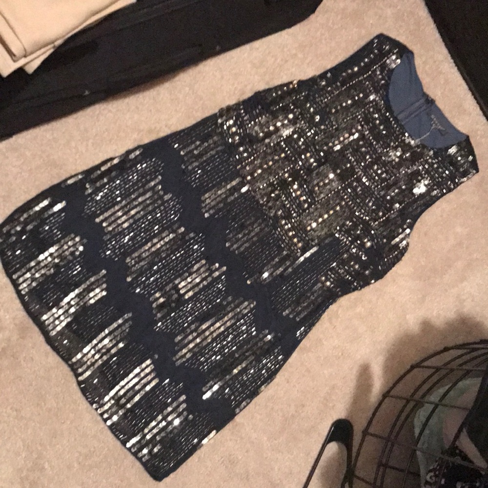 Navy blue gray embodiment dress